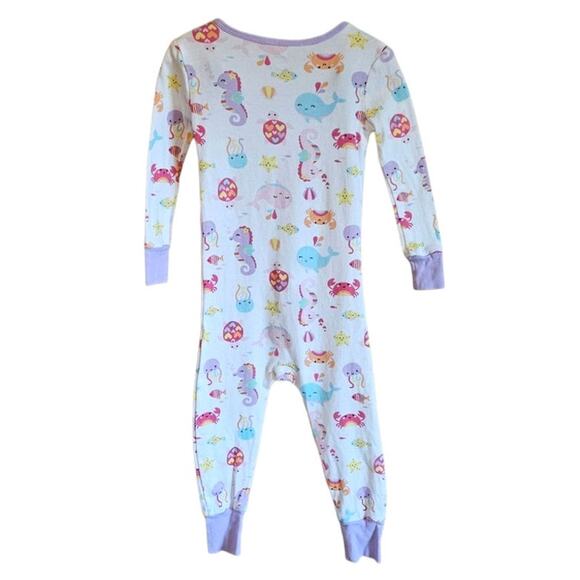 2-PACK Kids Headquarters One Piece Zipper Pajamas Pink White Toddler Size 3T - Picture 4 of 8